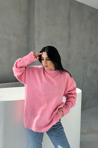 Seda Yalçın Atelier Pink Bearded Basic Sweater