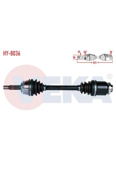 handanca KOMPLE AKS SAG ON HYUNDAI ACCENT ERA 1.5 CRDI ABSLI 48 DIS UZUNLUK 588mm 2006-20