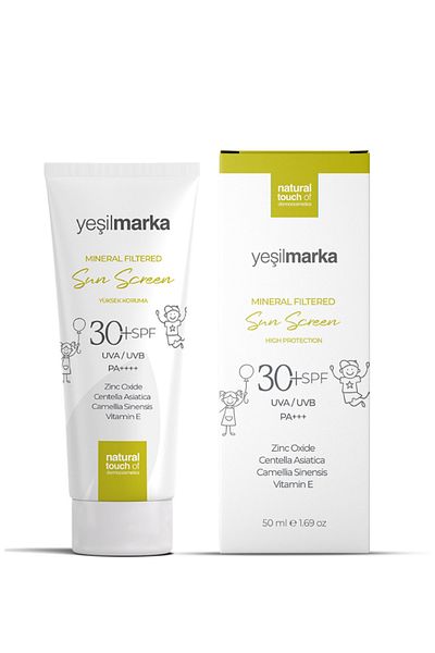 yeşilmarka Sonnenschutzmittel mit natürlichem Mineralfilter LSF 30 – für Erwachsene für Babys und Kinder