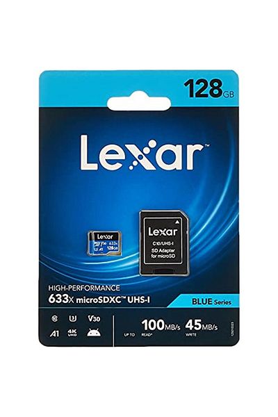 Lexar 128 جيجابايت 633x Microsdxc Uhs-ı U3 - بطاقة ذاكرة عالية الأداء