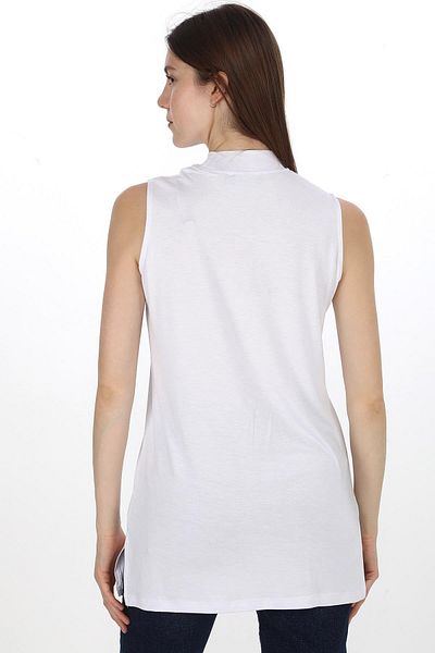 penyebizden Viscose Sleeveless Tunic - White