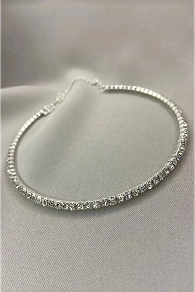MAKSESUAR Kadın Su Yolu Zirkon Taşlı Choker Kolye
