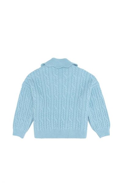 U.S. Polo Assn. Girl's Blue Baby Collar Sweater