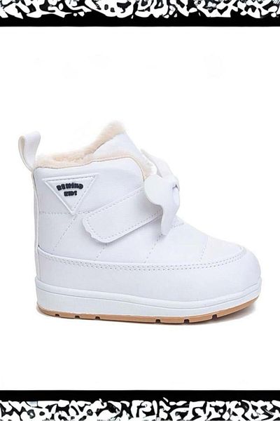 Oksit Rmd 341 Tape Ribbon Detailed Furry Girls Baby Boots