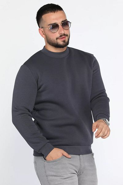 MİSHAR İTALİA Ανδρικό φούτερ Smoked Three Thread Raster Crew Neck