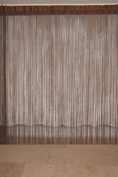 AKÇA TEKSTİL Plain Rope Curtain 180 cm Width 280 cm Length Brown Color Ready Rope Curtain