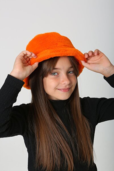 REMSA Orange Children's Plush Bucket Hat - Rkş-Ç-01