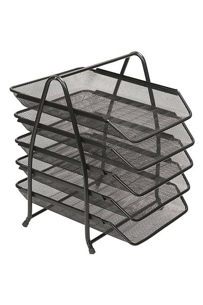 KRAF Perforated Document Shelf Metal 5 Tiers 420g Black