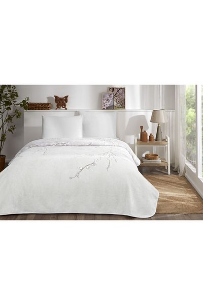 Özdilek White Sakura Double Person Prime Blanket 200X240 cm