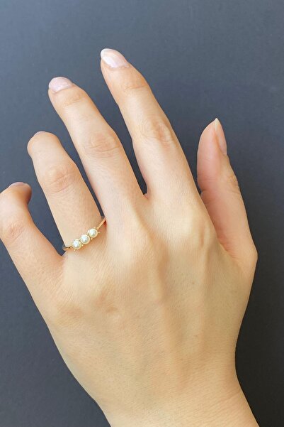 Birinci1926 14 Ayar Altın Doğal Inci Yüzük