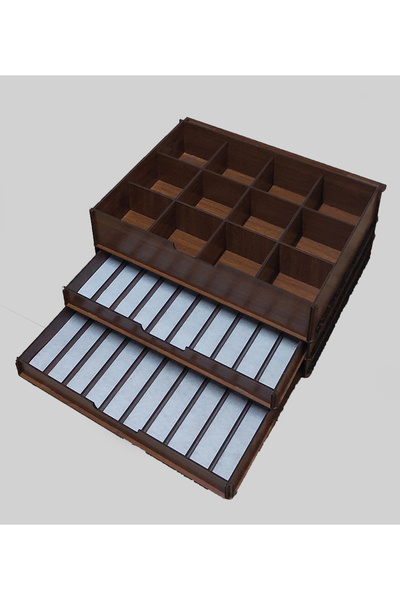 aswood Kişiye Özel Şeffaf Kapaklı Ahşap Tesbih ve Saat Koleksiyon Kutusu Tespih Kutusu