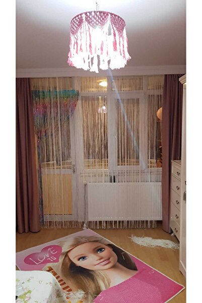 AKÇA TEKSTİL Rope Model White Color Rope Corder 180 cm Width 280 cm Length 2 mm in Strips Ready Line Curtain