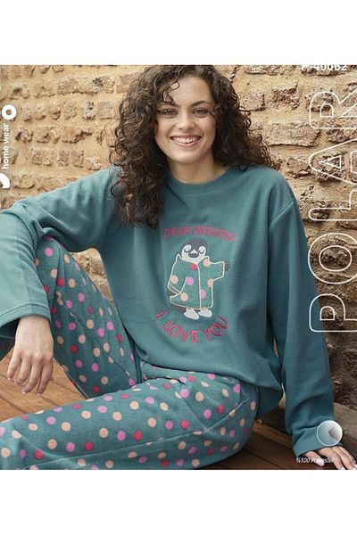 shefox Women's Long Sleeve Fleece Pajama Set by Aydoğan