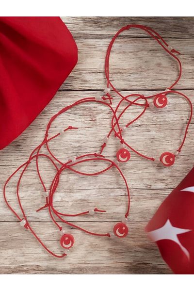 Amabel Jewelerys Turkish Flag 5 Piece Rope Bracelet
