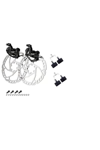 Golden Bisiklet Mekanik Disk Fren Kaliper Seti Rotor 160mm 6 Vidalı yedek balatalı