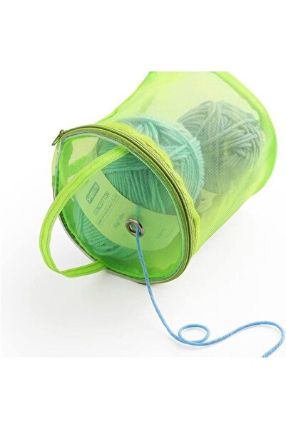 yumakça Şeffaf Yumak Çantası  13 x 14 Cm Mini Boy LE13 Yeşil Organizer Çanta