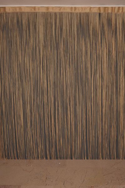 AKÇA TEKSTİL Plain Rope Curtain 180 cm Width 280 cm Length Gold Color Ready Rope Curtain