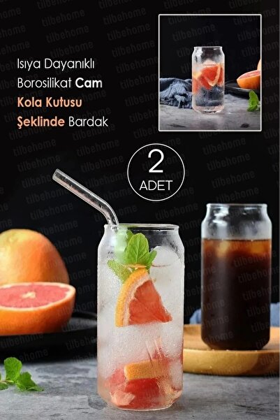 elif aksesuar 2li Pipetli Kola Kutusu Şeklinde Bardak Süt Çay Kahve Su Sunum ...