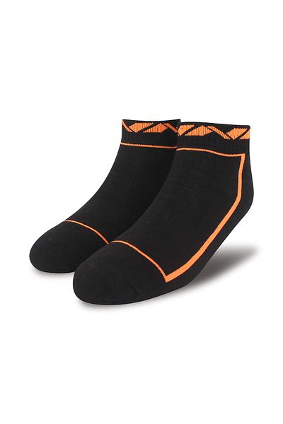 Nivia Stripes Sports Socks Ankle (Black/Orange)  | Cotton | Light Weight | Comfortable | Stylish