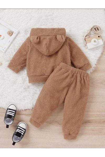 Bubito Unisex βελούδινο παιδικό κάτω μέρος Welsoft Σετ-Καφέ