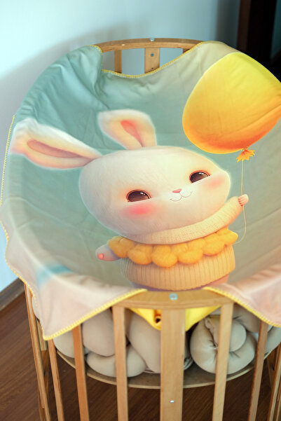 moris home Rabbit Pattern Digital Printing Double Layer Baby Blanket Touched ...