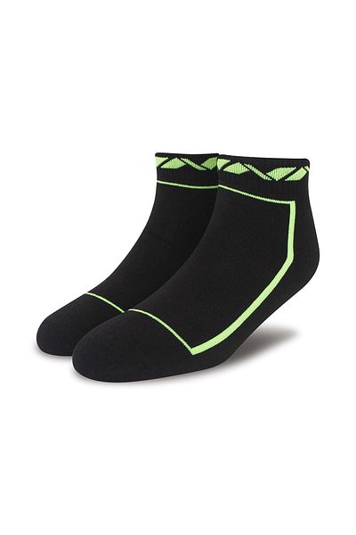 Nivia Stripes Sports Socks Ankle (Black/Green)  | Cotton | Light Weight | Comfortable | Stylish