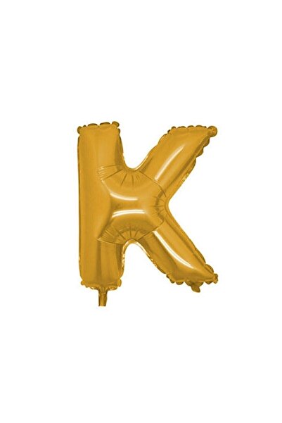 HKNYS بالون فويل ملون بحرف K ذهبي - 100 سم - بالون فويل اسم الحرف