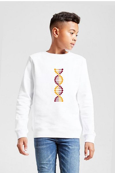 Tshirthane Κίτρινο Κόκκινο Dna Λευκό Παιδικό φούτερ 2ip