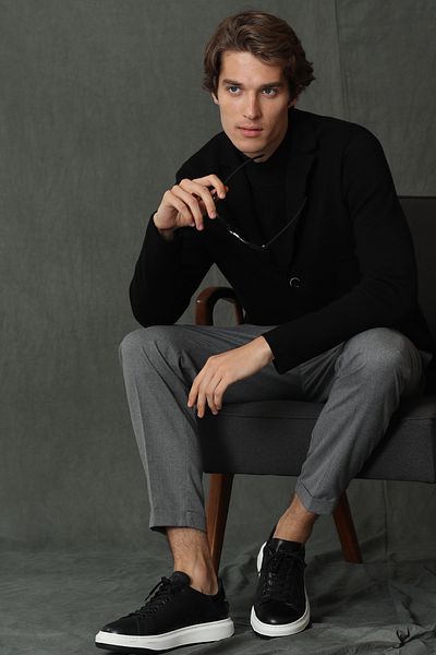 Lufian Sander Herren-Cardigan Schwarz
