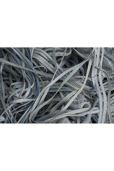 AKÇA TEKSTİL Rope Model Gray Double Color Rope Curtain 180 cm Width 280 cm Length 2 mm in Strips Ready String Curtain