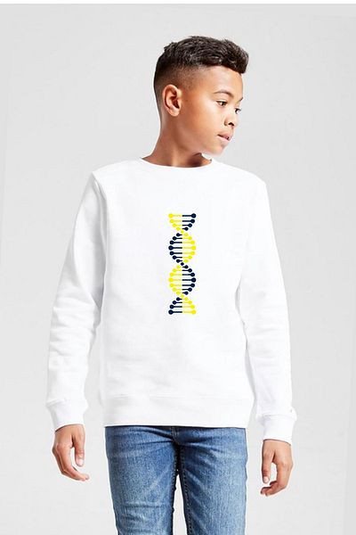 Tshirthane Κίτρινο Navy Blue Dna White Παιδικό φούτερ 2ip