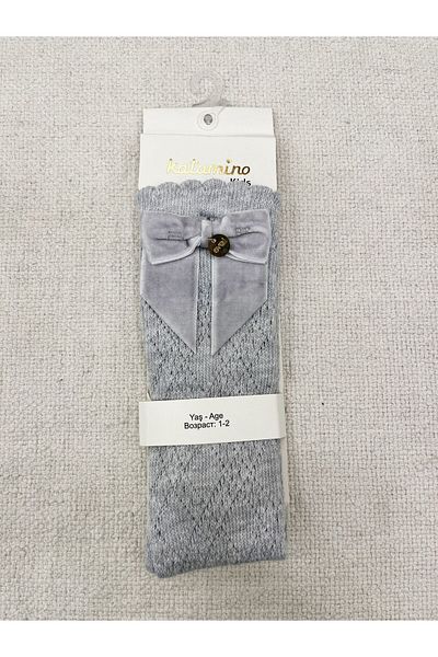 Katamino Katmino Female Child Knee-High Socks Velvet Bow Knitted Model