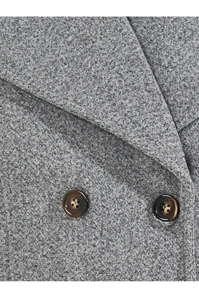 Styli Regular Fit Double Breasted Flared Wool Like Coat