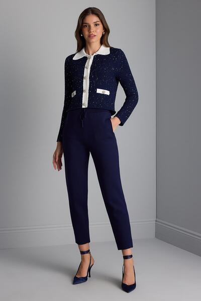 JOIN US Beli Kordonlu Cepli Triko Pantolon