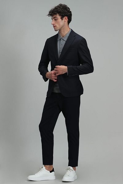 Lufian Bogar Sports Men's Chino Trousers Slim Fit Navy Blue