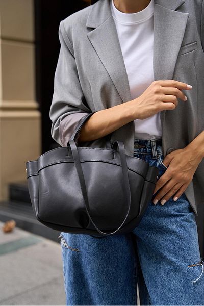 Madamra Schwarzer Damen-Shopper – Hand- und Umhängetasche Bolso