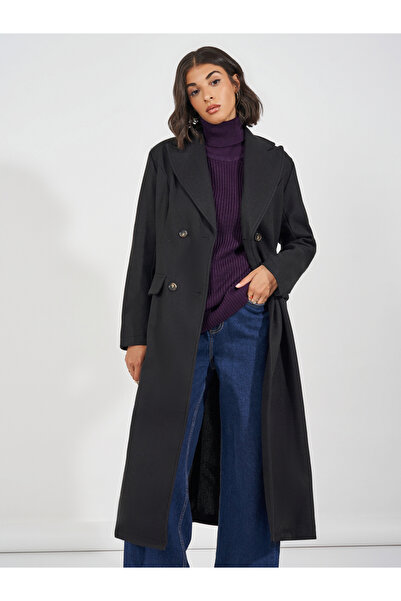 Styli Regular Fit Double Breasted Wool Like Coat