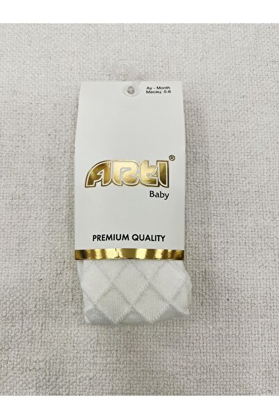 Katamino kız bebek külotlu çorap kendinden desenli larin model kabartmalı