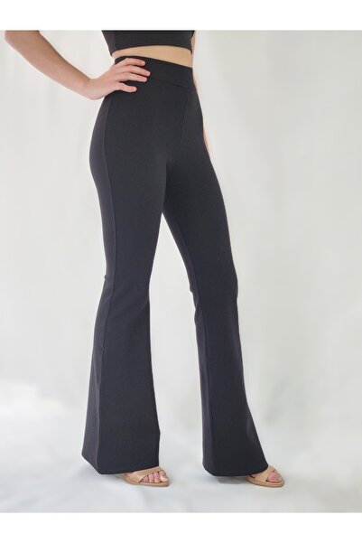 YAXİ Çelik Ispanyol Paça Siyah Tayt