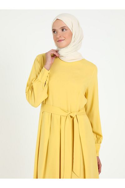 Tavin Natural Fabric Suit Dress - Yellow - Tavin
