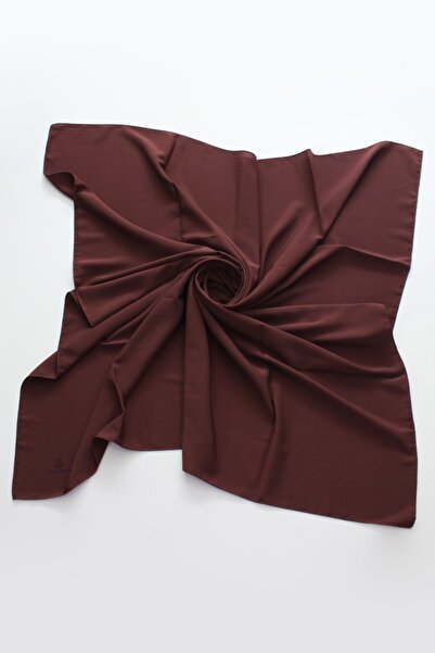 Valino وشاح حرير مديني مقاس 110x110 - قهوة تركية