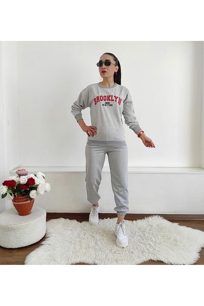 6 butik altı üstü butik Σετ φόρμας με στάμπα 2 κλωστών