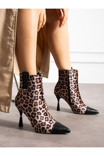 Alemdar Shoes Γυναικείες μπότες με τακούνι PARİSSE Leopard