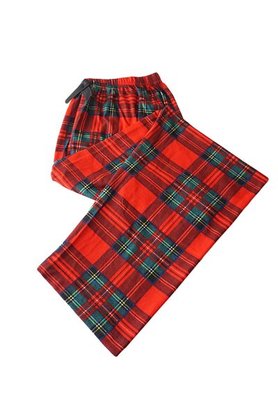 Mrey Women's Red Plaid Pajamas - Six Tracksuit - with Ribbon - Red Check - Green Details