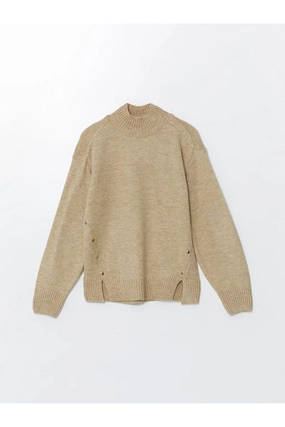 LC Waikiki Lcw Comfort Beige Half Turtleneck Women's Knitwear Sweater