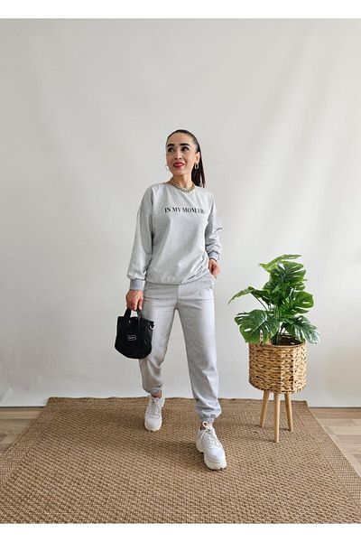 6 butik altı üstü butik Σετ φόρμας με στάμπα 2 κλωστών