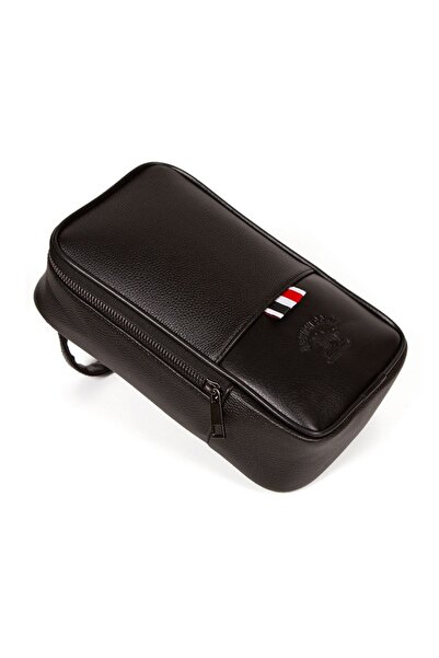 Newish Waterproof Shaving Bag Daily Cosmetic Handbag Men's Black Bag (14X24CM)