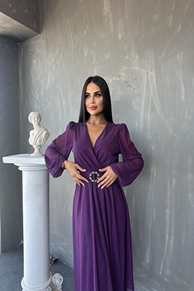 kamacibutik Βραδινό φόρεμα από ύφασμα από τούλι με διπλό στήθος