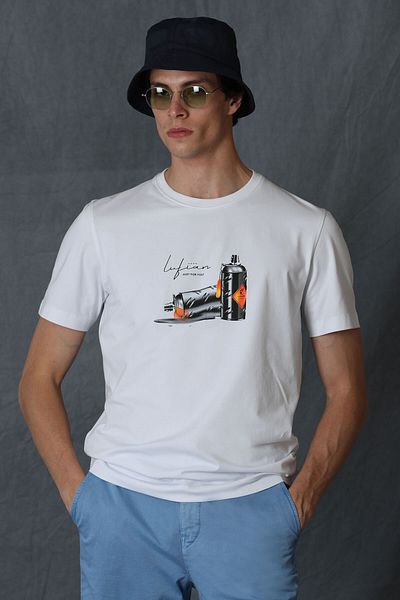 Lufian Andy Modernes Grafik-T-Shirt Weiß
