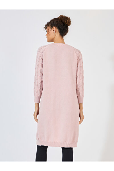 Styli Regular Fit Longline Cable Knit Cardigan